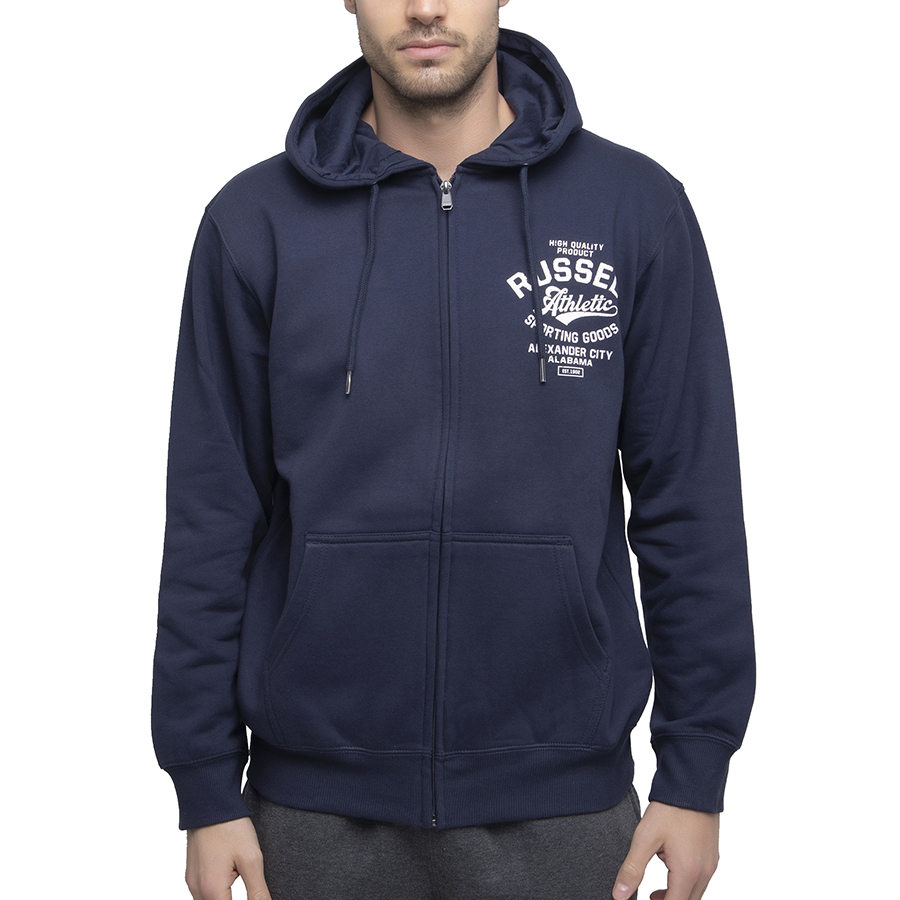 RUSSELL ATHLETIC Sporting Goods-Zip Through Hoody A1-016-2-190 Μπλε Σκούρο/Navy