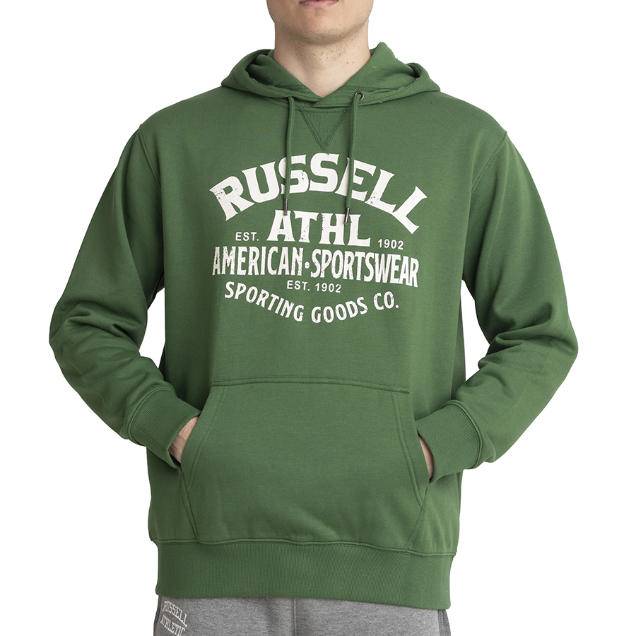 RUSSELL ATHLETIC Sportswear-Pull Over Hoody A1-015-2-304-A4 Artichoke Green