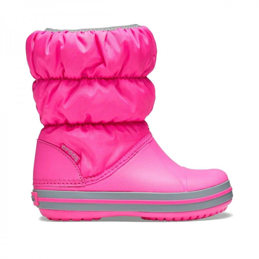 Crocs Winter Puff Boot Kids 14613-6TR Electric Pink-Light Grey