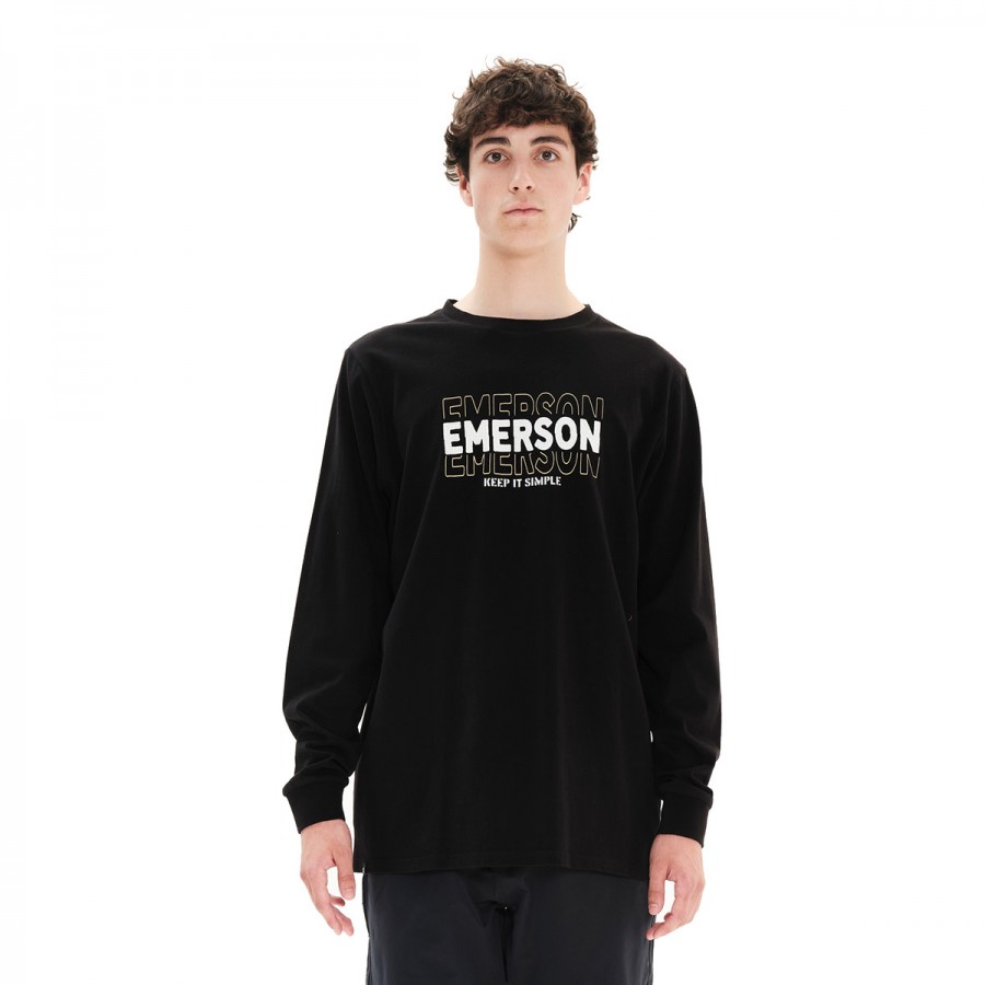 EMERSON L/S T-Shirt 222.EM31.05-BLACK Μαύρο