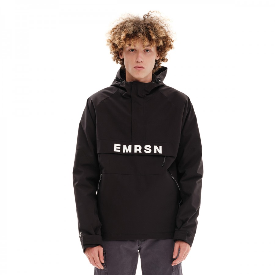 EMERSON Men's Hooded Pullover Jacket 232.EM10.61-BLACK