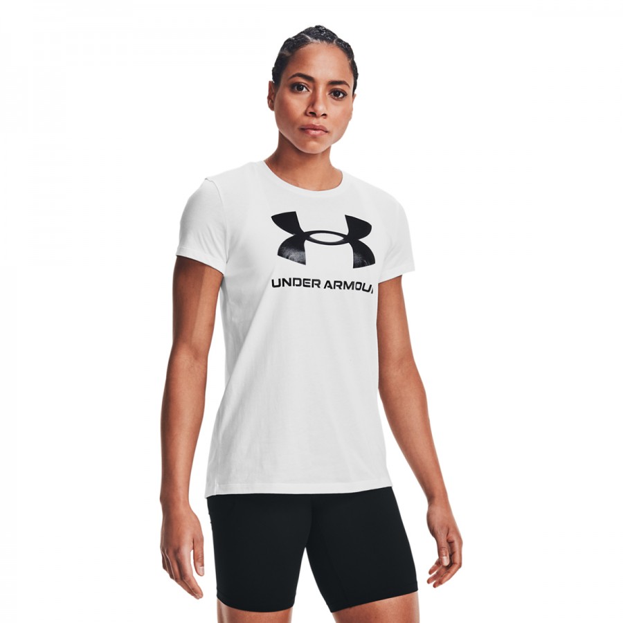 UNDER ARMOUR Live Sportstyle Graphic SS C 1356305-102 Λευκό Μαύρο