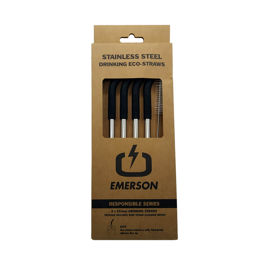 EMERSON Stainless Steel Drinking Eco-Straws 211.EU99.08-BLACK