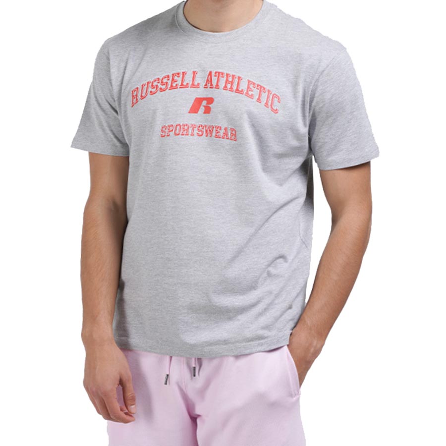 RUSSELL ATHLETIC Southern R S/S Crewneck Tee Shirt A2-018-1-091-VK New Grey Marl