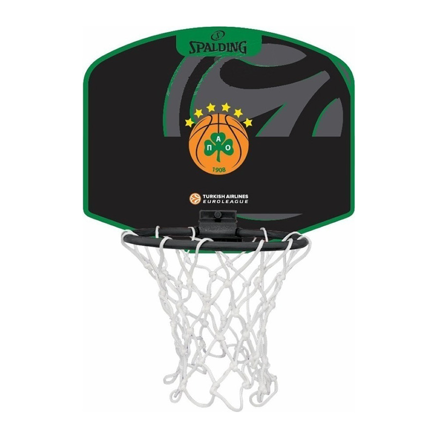 SPALDING Miniboard Euro League Panathinaikos 77-614Z Μαύρο Πράσινο