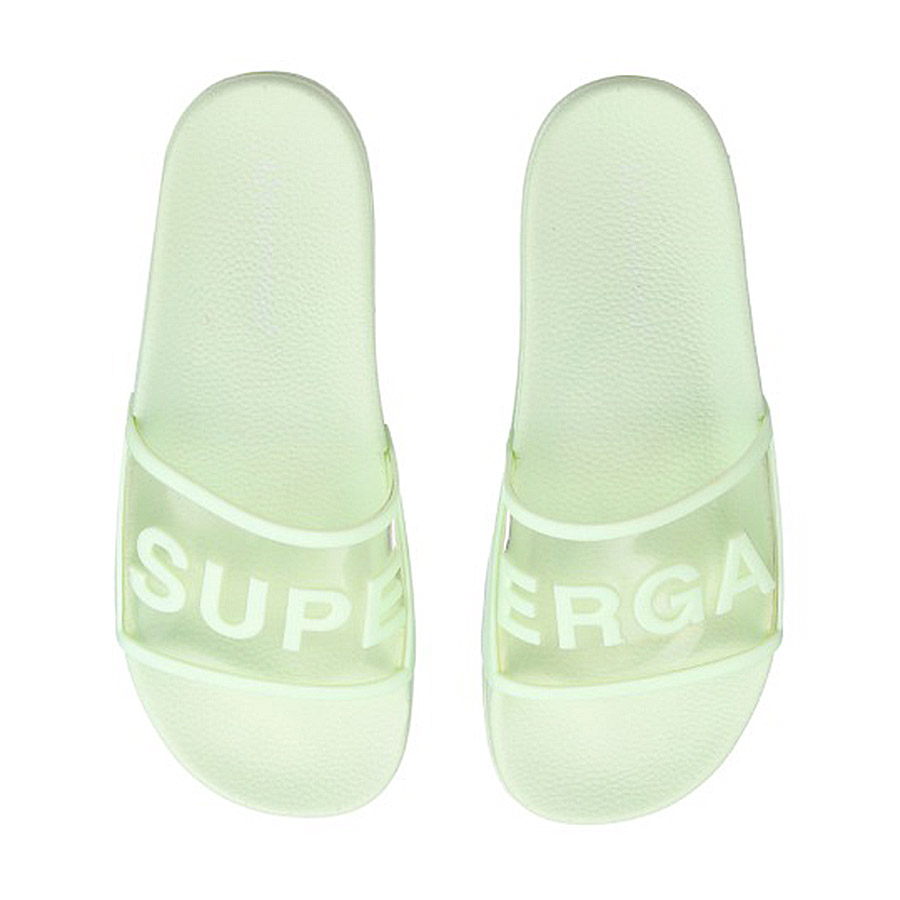 Superga 1908 Slides Clear Identity S51138W-H02 Green Primrose