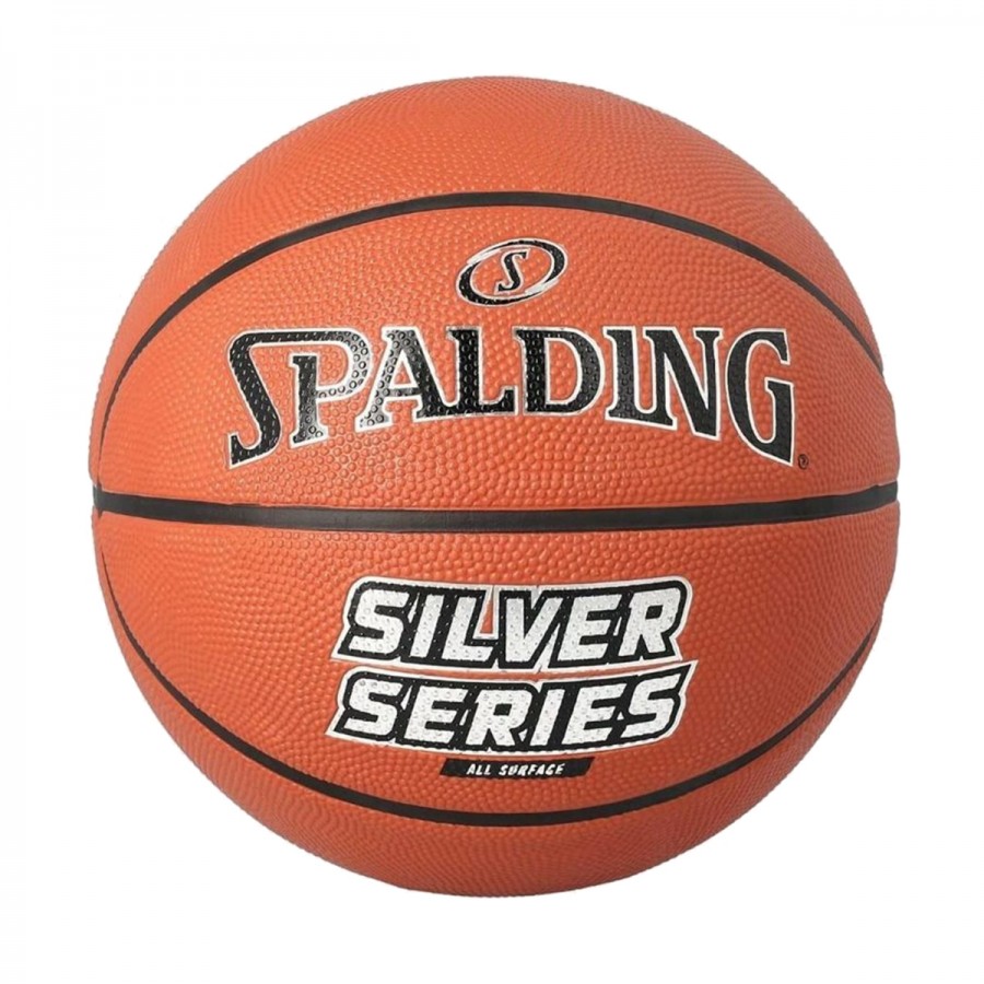 SPALDING Silver Series  Sz7 Rubber Basketball 84-541Z1