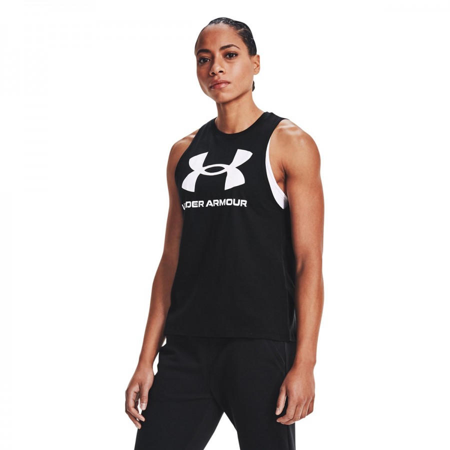 UNDER ARMOUR Live Sportstyle Graphic Tank 1356297-001 Μαύρο Λευκό