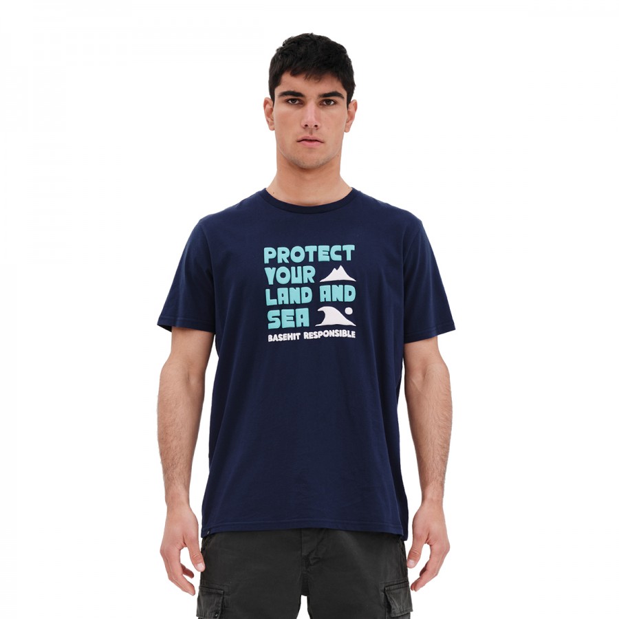 BASEHIT S/S T-Shirt 221.BM33.87-NAVY BLUE